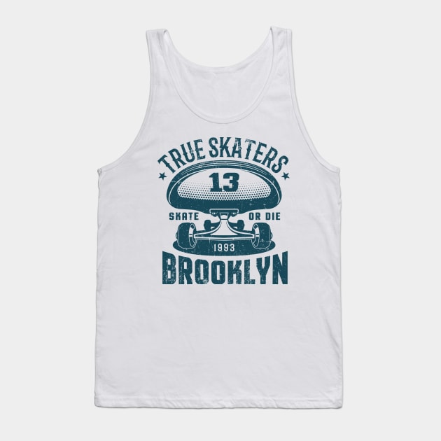 Authentic American retro emblem with skateboard Tank Top by Agor2012